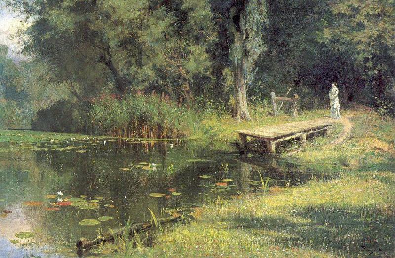 Polenov, Vasily Overgrown Pond Germany oil painting art